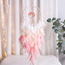 Filtro dos Sonhos Rosa Árvore da Vida com Cristais
